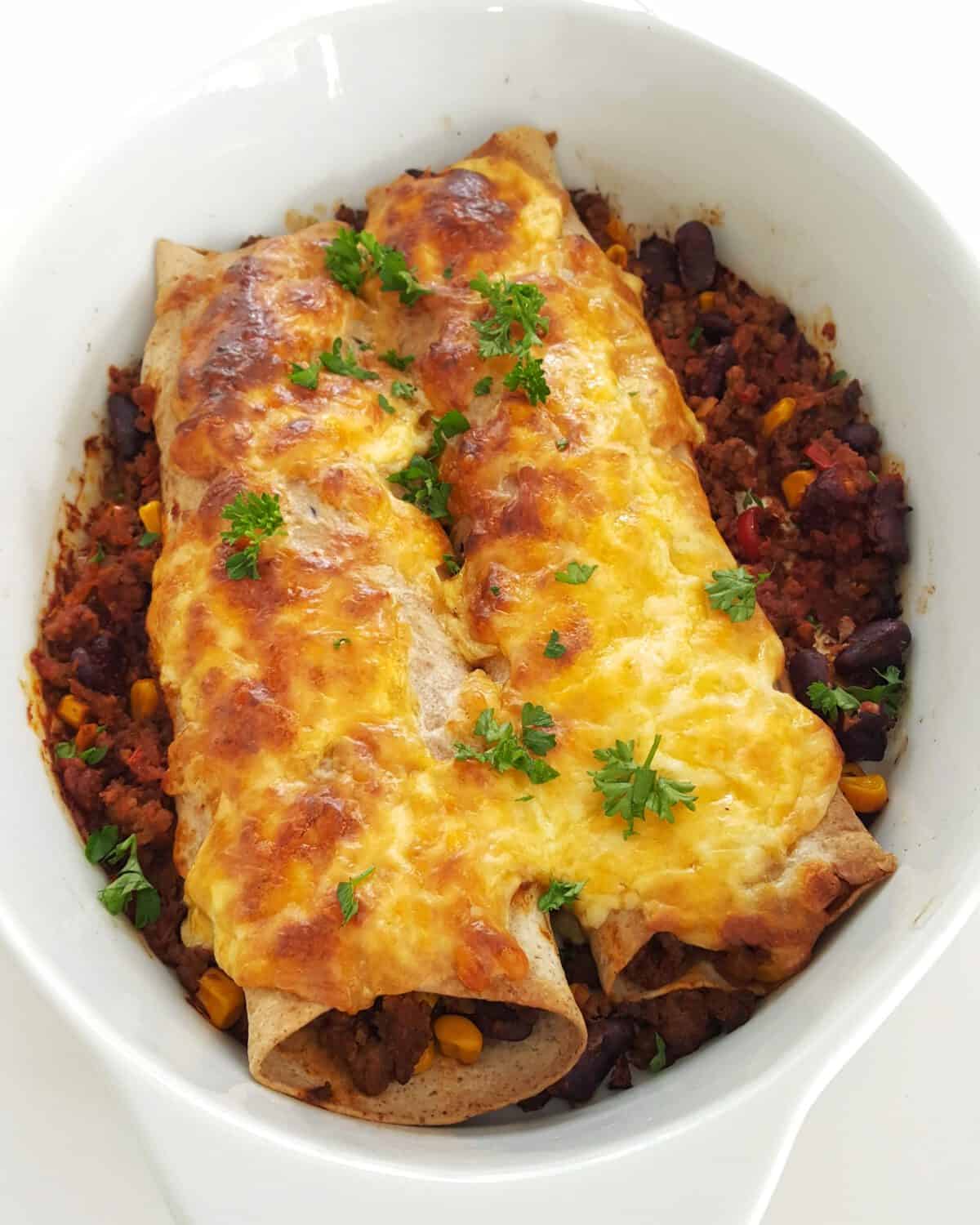 Enchiladas mit Hackfleisch gefüllt und überbacken - Lydiasfoodblog