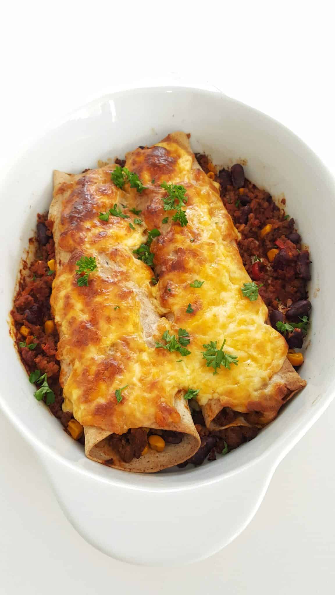 Enchiladas mit Hackfleisch gefüllt und überbacken - Lydiasfoodblog
