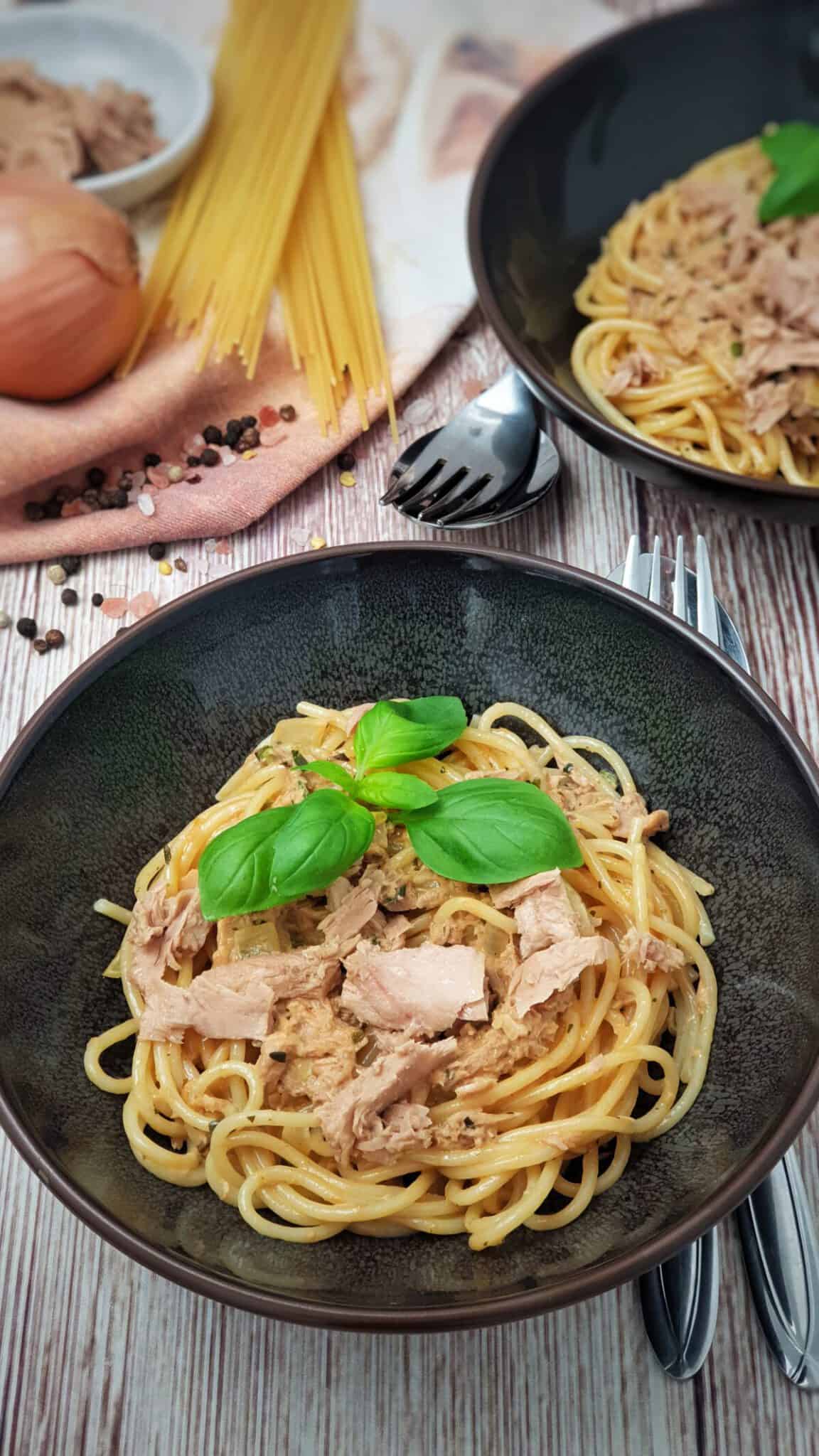 Thunfisch-Sahne-Soße mit Spaghetti - Lydiasfoodblog