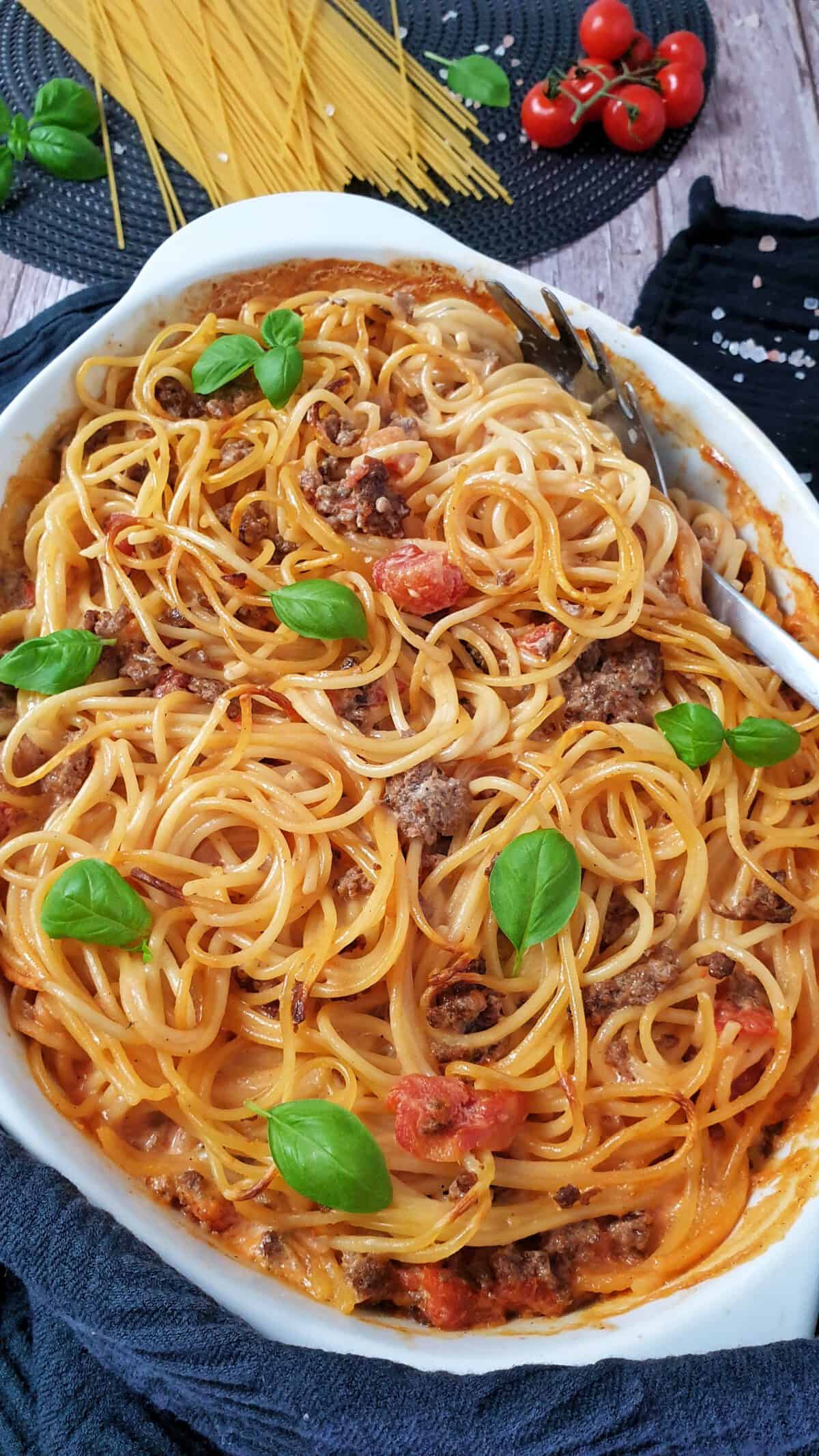 Spaghetti Auflauf mit Hackfleisch - Lydiasfoodblog