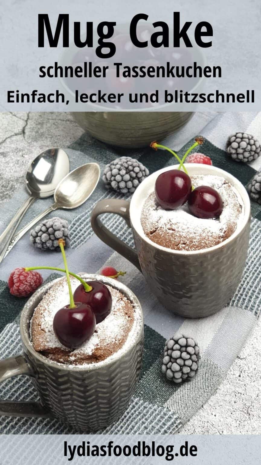 Mug Cake mit Schoko, schneller Tassenkuchen - Lydiasfoodblog