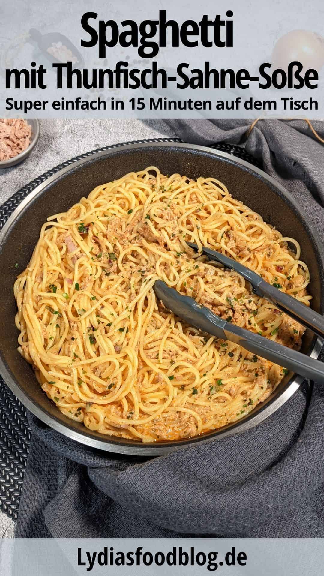 Pin zu Spaghetti mit Thunfisch-Sahne-Soße. 