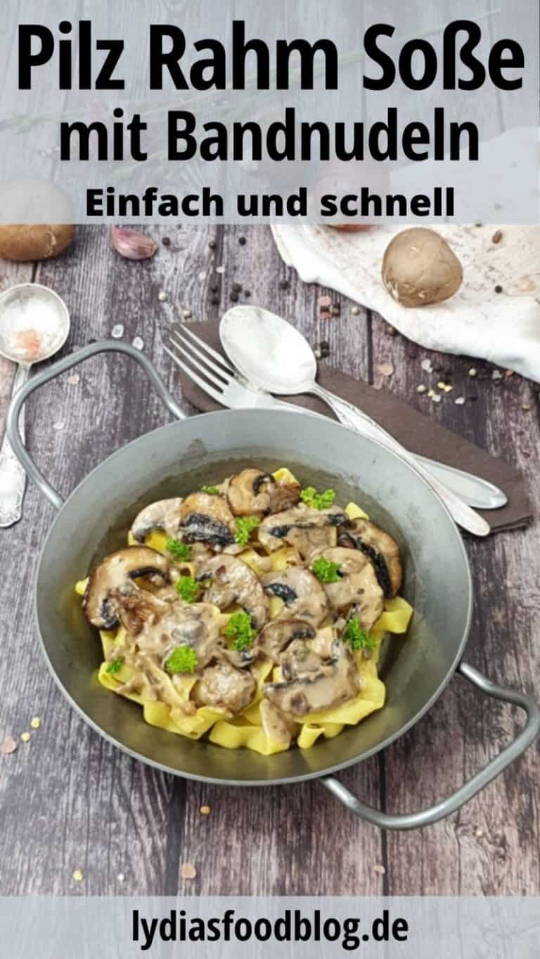 Bandnudeln mit einer cremigen Pilz-Rahm-Soße - Lydiasfoodblog