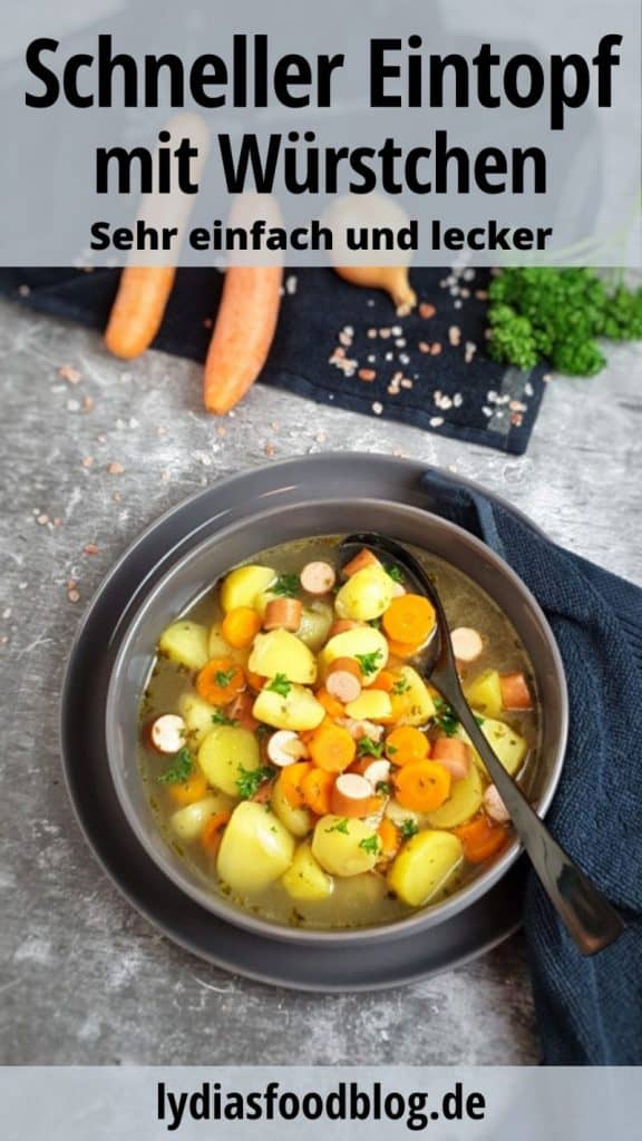 Kartoffel Möhren Suppe mit Würstchen - Lydiasfoodblog