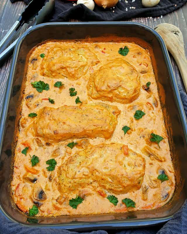 Putenbrust in Frischkäse Soße aus dem Ofen - Lydiasfoodblog