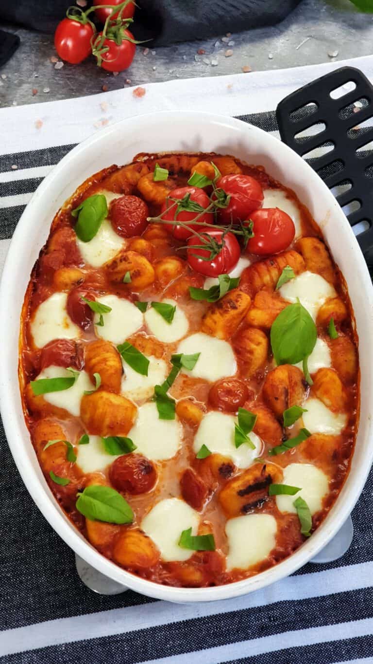 Gnocchi Auflauf mit Tomate und Mozzarella - Lydiasfoodblog