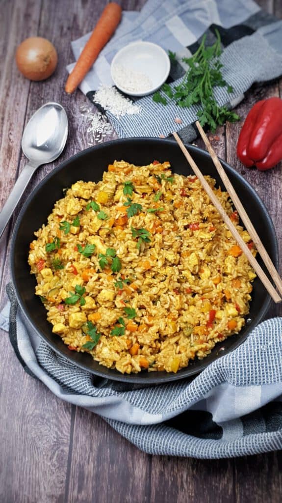 Asiatische Reis-Pfanne mit Hähnchen - Lydiasfoodblog