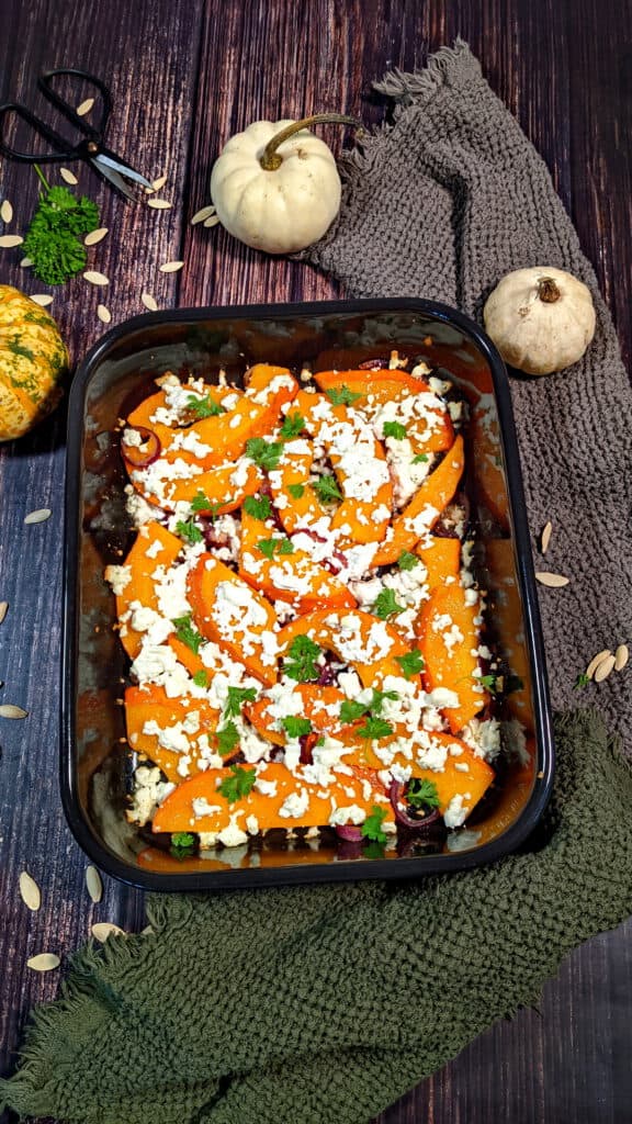 Ofenkürbis mit Feta vom Blech - Lydiasfoodblog